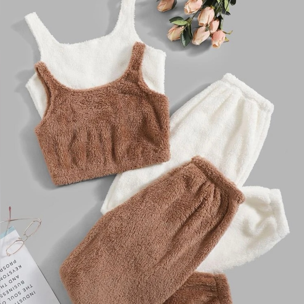 brown and white lounge sets